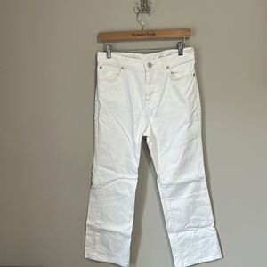 MAX MARA WEEKEND W22 Romania cropped flare stretch jeans white Sz 10